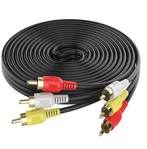 15,2 m/15 m RCA M/MX3 Plaqué Or câble Audio/vidéo – Audio Vidéo RCA câble stéréo 15,2 m