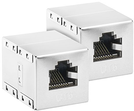 mumbi CAT.6 Ethernet Modular Kupplung/ RJ45 Netzwerkkabel Buchse/Adapter für Cat6 Kabel (2 Stück)