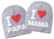 EQLEF Kleinkind Mütze Warm gestrickte Mütze, I Love Mama & I Love Papa Baby Hüte Unisex Baumwolle Beanie Hut Baby Geschenk für Baby Dusche Weihnachten (0.5 bis 2.5 Jahre alt)