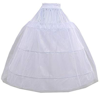 Loywe, Reifrock Petticoat aus Satin, 3 Ringe, Taille Umfang bis 110cm, LW4803-X
