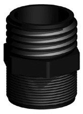 Doppelnippel - 2 AG BSP 58/60mm auf DN50 S60x6 55/60mm AG (IBC Grobgewinde)