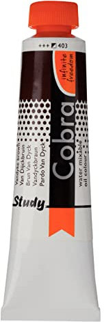 COBRA Talens Study wasservermalbare Ölfarbe, 40 ml, 403 Vandyckbraun