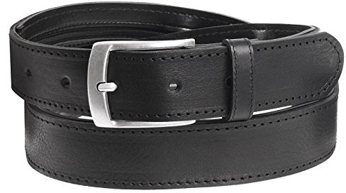 Harrys-Collection Damen Herren Tresorgürtel Extra Langer Reißverschluss, Bundweite:85, Farben:schwarz