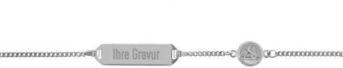 trendor Armband mit Namen für Kinder Silber 925 Gravurband 14/12 cm inklusive Wunsch-Gravur 50781