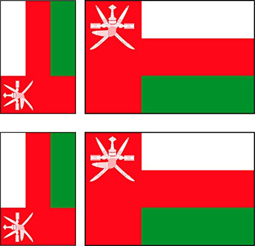 6 x Aufkleber Vinyl Sticker Auto Moto Koffer Laptop Flagge Oman