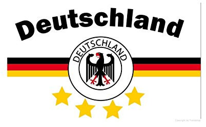 Deutschland Fahne 4 Sterne ca. 90 x 150 cm - weiss