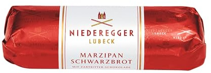 Niederegger | Marzipan Schwarzbrot | 1x 125g | Pures Marzipan, umhüllt von knackiger Zartbitter-Schokolade | Marzipangeschenk
