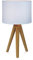 Markslöjd KULLEN Tischleuchte mit Holzfuß skandinavische Shirmlampe mit weißer Textilschirm - Tripod lampe für Wohnzimmer und Schlafzimmer E14 höhe 44cm