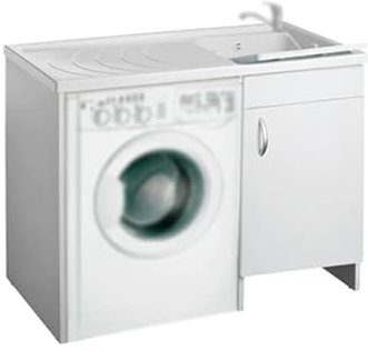 Dianhydro Mobile in Legno con LAVATOIO e COPRILAVATRICE IDEX 60 x 108 x H 90 cm Sinistro, ingegnerizzato, Standard