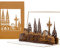 Pop Up Karte Kölner Skyline Köln Panorama Geburtstagskarte, Einladungskarte & Gutscheinkarte – als Reisegutschein, Einladung, Geschenkgutschein aus Spezialpapier mit Holzmaserung