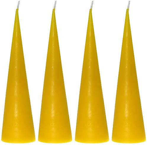 Toms Bienen 4 kegelförmige Kerzen aus 100% reinem Bienenwachs