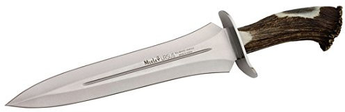 ELECTROPOLIS Jagdmesser Muela Ursus Faust Hirschgeweih mit Rosette und Edelstahl Verteidigung, 40 cm + Mehrzweck-Geschenkkarte