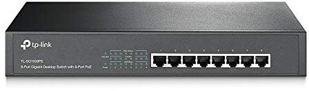TP-LINK TL-SG1008PE Ver: 1.1 - Switch PoE Desktop 8 Porte RJ45 Gigabit 10/100/1000Mbps, Plug&Play