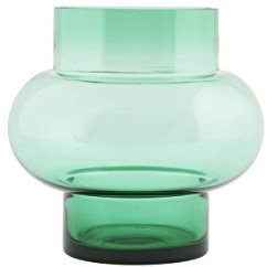 Vase, Forms Low, green, dia.: 17 cm Durchmesser, 16 cm hoch