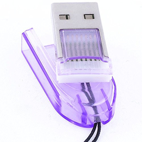 REY Adaptador Lector Tarjeta Micro SD a USB Portátil Color Lila