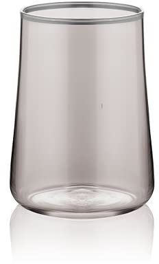 Koleksiyon Lot de 6 Petits Verres à café Gris fumé avec Bord Platine 120 ML