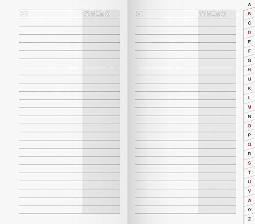 BRUNNEN 1070048 Adress-Registerheft (für Taschenkalender/Plankalender/Sichtkalender, 87 x 153 mm, Karton-Umschlag)