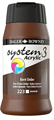 Daler Rowney Farben System 3 Acrylfarben, 500ml, Burnt Umber [Spielzeug]