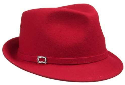 Lipodo Starlight Trilby Filzhut Eleganter Frauenhut mit Strassschnalle Wollfilz Damen Ganzjährig Made in Italy