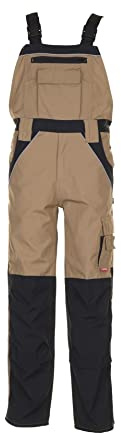 Planam 2524102 Plaline Latzhose, Sand/Schwarz, Größe 102