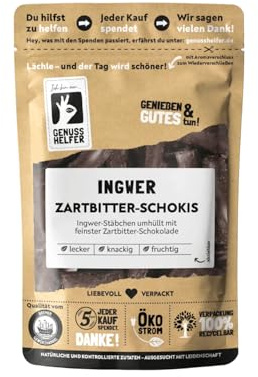 Bremer Gewürzhandel Ingwer Zartbitter Schokis, Ingwer in Zartbitter-Schokolade, 100g