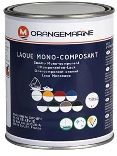 Orangemarine Laque Marine Brillante Mono-Composant 0,75 L – Peinture Bateau Haute Résistance Anti-UV & Abrasion | Finition Exceptionnelle pour Polyester, Bois, Aluminium & Acier - 8 Coloris au Choix