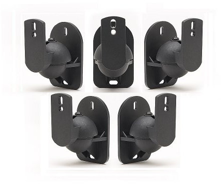 Pack de 5 Support Mural Universel Pour Enceintes Satellites/Système Home Cinéma