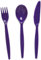 Harfield Polycarbonate Plastic Cutlery Set Purple 20cm (x4 Sets) Reusable and Virtually Unbreakable