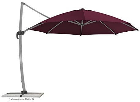 Schneider Sonnenschirm Rhodos Rondo, bordeaux, 350 cm rund, 792-08, Gestell Aluminium, Bespannung Polyester, 22.4 kg