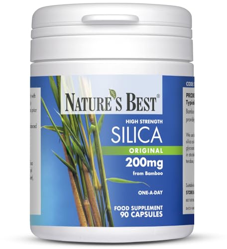 Nature's Best Silica 200mg, 90 Vegan Capsules (3 Months' Supply) | High Strength Naturally Sourced Silica Supplement, UK Made