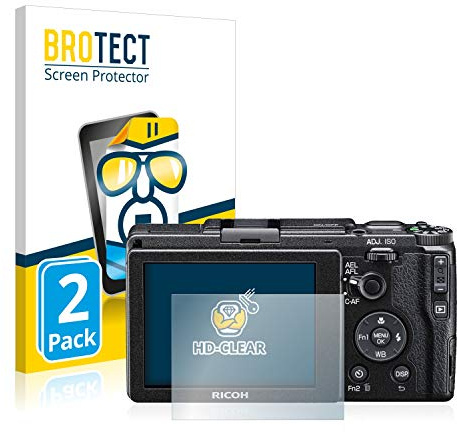 BROTECT Schutzfolie für Ricoh GR II 2015 | 2 Stück Transparenter Displayschutz Made in Germany Klare Displayschutz-Folie Clear Einfache Montage Case-Friendly