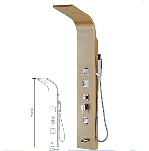 GOWE Panel moderno chorros de lluvia Columna de ducha bañera grifo mezclador monomando para ducha de latón dorado mano unidad