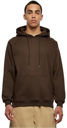Urban Classics Herren Kapuzenpullover Blank Hoody, klassischer Hoodie für Männer, Loose Fit, 3XL, Brown