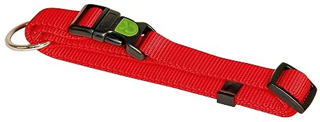 Kerbl Pet Hundehalsband Miami | Rot, 20 mm breit, Halsumfang 40–55 cm, verstellbares Nylon, wasser- und schmutzabweisend