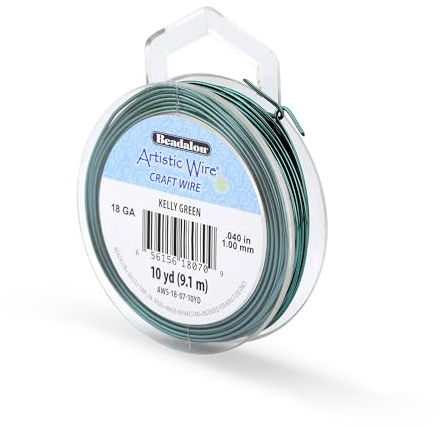 Beadalon 10-Yards Artistic 18-Gauge Wire, Kelly Green