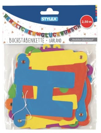Stylex 14265 - Buchstabenkette Herzlichen Glückwunsch, 2.5 m