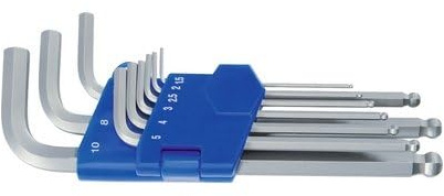 Heytec 50813438280 Kugelkopf-Winkelschraubendreher-Satz 6-kant 9-teilig