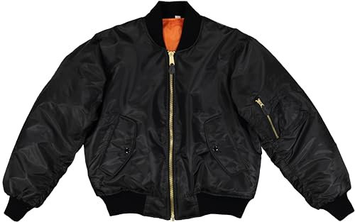 Army Universe MA-1 Bomber Flight Jacket Reversible Air Force Military Fighter Pilots Casual Insulated Tactical Coat, Black, 7XL