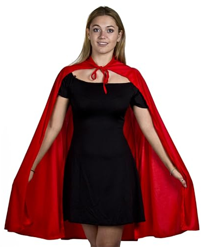Adults Red Superhero Cape - Red Knee-length Cape - Perfect for Superhero Dress Up or Other Fancy Dress Events