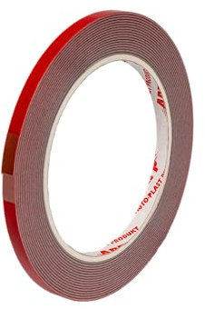 AUTO-PLAST PRODUKT APP Acryl Tape Doppelseitiges Klebeband Extra Stark | Doppelseitiges Wasserdichtes Montageband | Rot | 5m Länge, 6mm Breite