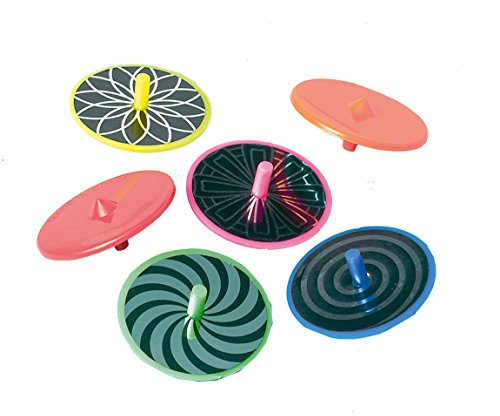 Amscan INT390337 - 12 Kreisel Disco Plastik 3,7 x 3,7 cm, Mitgebsel, Spielzeug