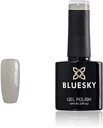 Bluesky Gel Nail Polish, White Glitter, A038, Long Lasting, Chip Resistant, 10 ml (Requires Curing Under UV LED Lamp)