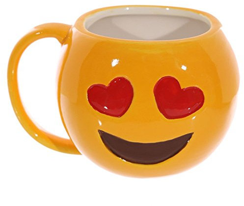 Puckator Emoji Love Hearts OMG Ceramic Coffee Mug