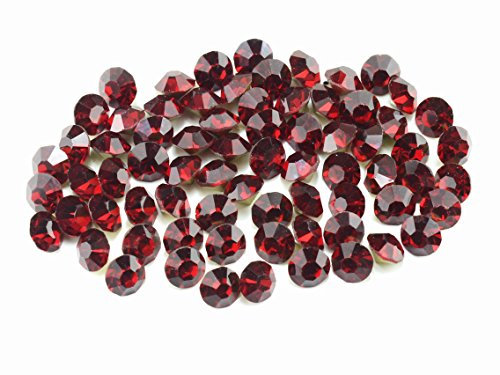 Strasssteine in rubinrot 3,8mm 50 Stück von Vintageparts Steinchen Strass rot Rubin DIY basteln Schmuck selber Machen