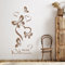 GRAZDesign Wandtattoo Flur Herzlich Willkommen Spruch, Schmetterlinge für Eingang, Wand Deko selbstklebende Klebefolie, Wohnzimmer, 68x30cm, 080 braun