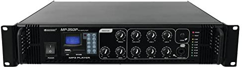 OMNITRONIC MP-350P ELA-Mischverstärker | ELA-Mono-Mischverstärker mit MP3-Player und IR-Fernbedienung, 350 Watt
