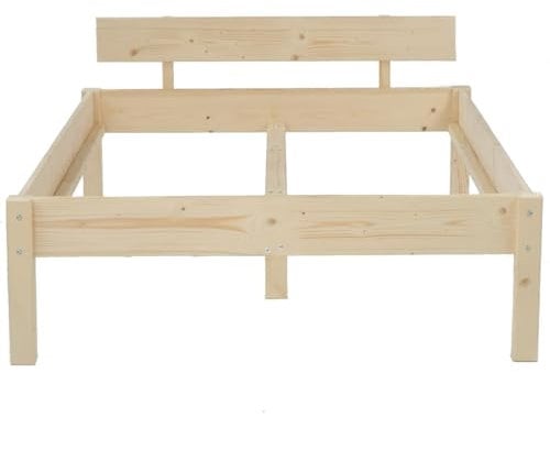 TUGA - Holztech Naturprodukt MASSIVHOLZBETT DAYBETT MASSIV Holz Bett HOLZBETT FSC 300Kg 120 x 200cm unbehandelt EXTRA HÖHE 48cm