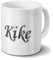 printplanet Tasse mit Namen Kike - Motiv Chrom-Schriftzug - Namenstasse, Kaffeebecher, Mug, Becher, Kaffeetasse - Farbe Weiß
