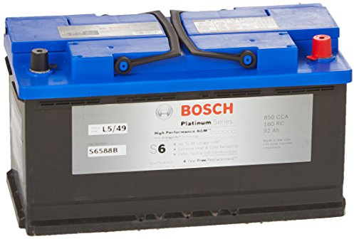 BOSCH S6588B High-Performance 12V Group 49 (H8/L5) AGM Automotive Battery - Ideal for Vehicles with Start-Stop Technology and Regenerative Braking
