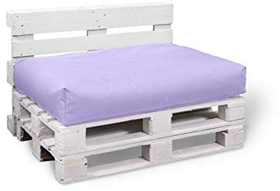 BuBiBag Palettenkissen - Beanbag Sitzauflage für Paletten | Sitzfläche für In & Outdoor | Sitzkissen in versch. Größe & versch. Farbe (80x60x10 cm, Flieder)